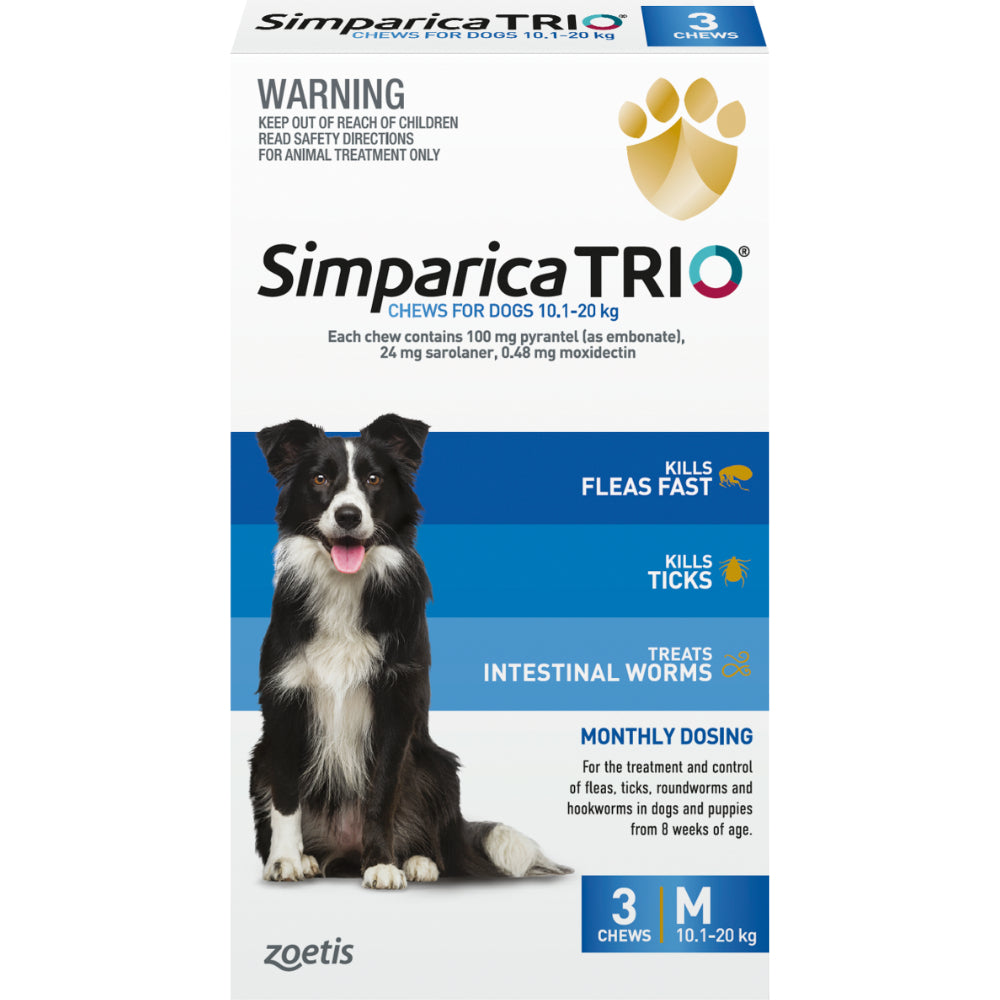 Simparica Trio Chewable Tablet for Dogs FleaTickWorm